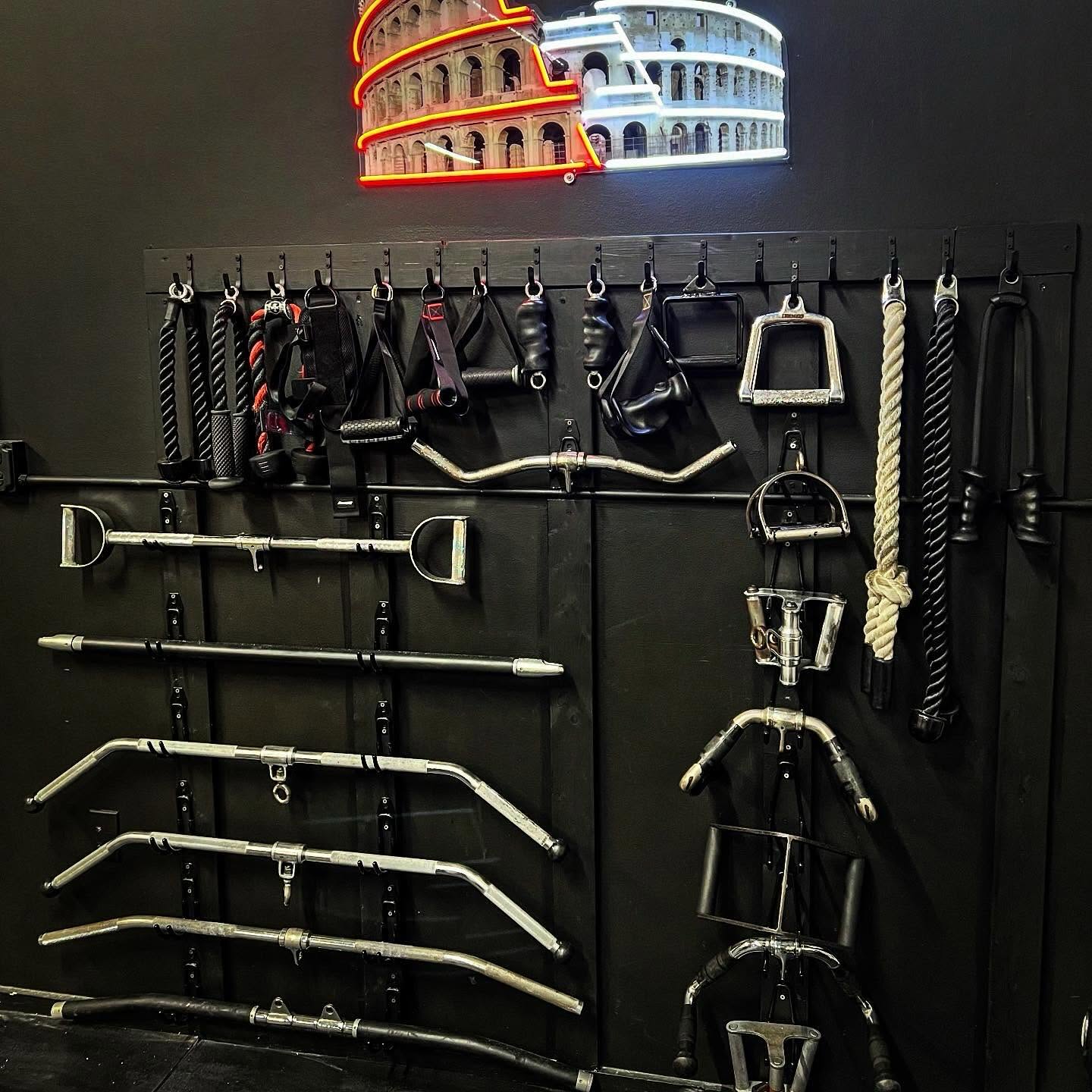 Iron Colosseum gym floor and equipment wall